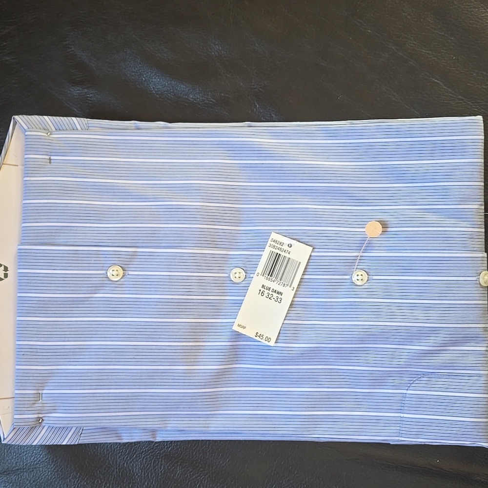 Geoffrey Beene Blue Striped Men's Shirt - Picture 5 of 6